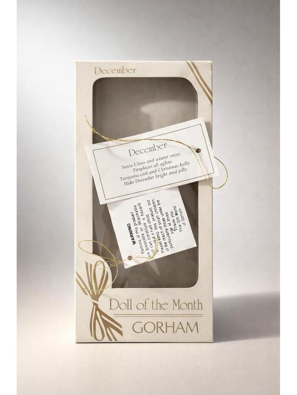 Gorham Doll of the Month December Porcelain Doll with Original Tags and Box